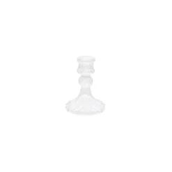 Antikk Glass Lysestake Klar