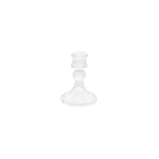 Antikk Glass Lysestake Klar
