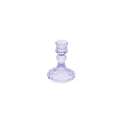 Antikk Glass Lysestake Lavendel