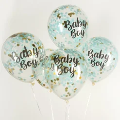 Baby Boy Konfetti Ballonger Lyseblå