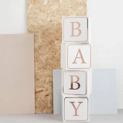 Baby Dekorasjon Klosser Hvit og Gullrosa