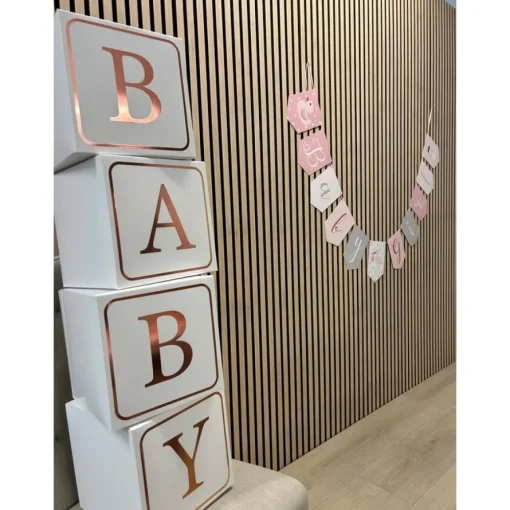 Baby Dekorasjon Klosser Hvit og Gullrosa