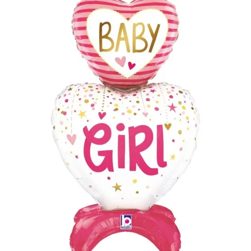 Baby Girl Hjerte Folieballong