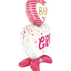 Baby Girl Hjerte Folieballong