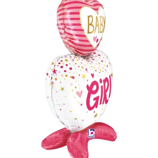 Baby Girl Hjerte Folieballong
