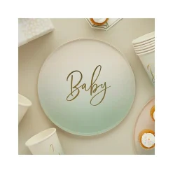 Baby Papptallerkener Ombre Grønn