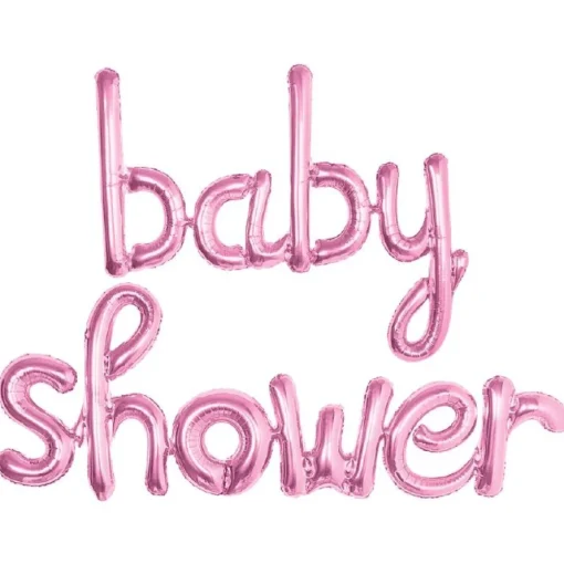 Babyshower Foileballonger Lyserosa