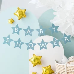 Babyshower Girlander Lyseblå