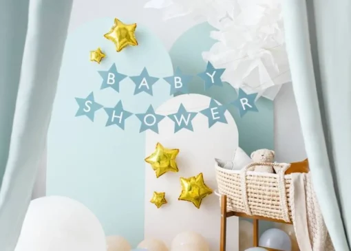Babyshower Girlander Lyseblå