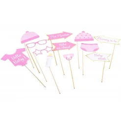 Babyshower Photobooth Selfie Props Rosa