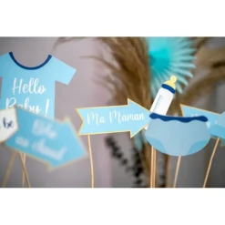 Babyshower Photobooth Selfie Props Lyseblå