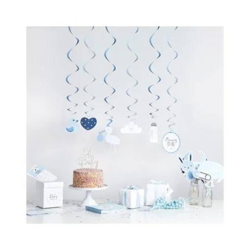 Babyshower Virvler Blå