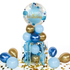 Balloha® Box Happy Birthday Blå Ballongboks Sett