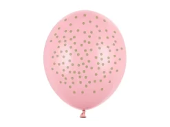 Ballonger Gullprikker Pastell Rosa