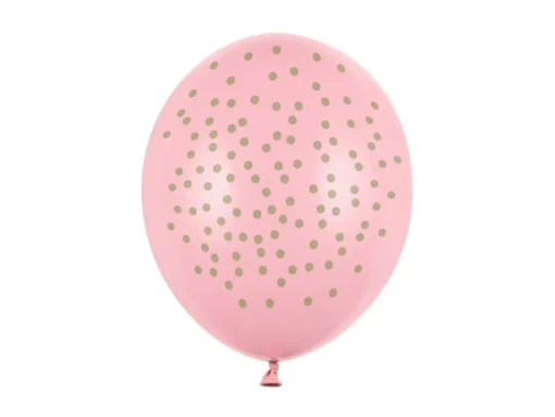 Ballonger Gullprikker Pastell Rosa