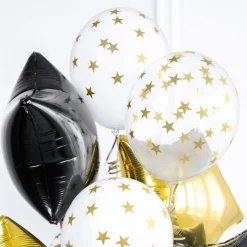 Ballonger Stjerner Gull Gjennomsiktig