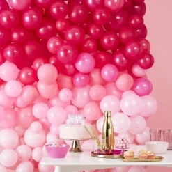 Ballongvegg DIY Ombre og Rosa