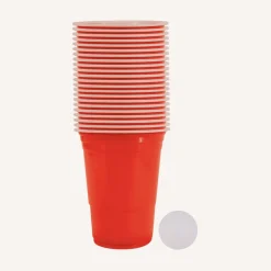 Beer Pong Kopper og Baller Rød