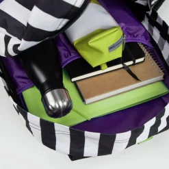 Beetlejuice® Stripete Ryggsekk Svart og Hvit