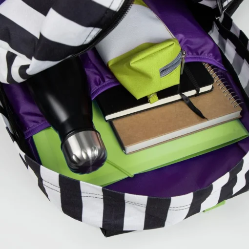 Beetlejuice® Stripete Ryggsekk Svart og Hvit