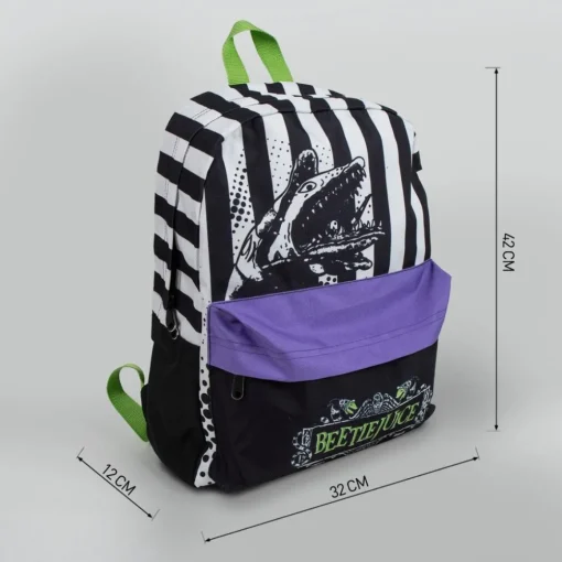 Beetlejuice® Stripete Ryggsekk Svart og Hvit