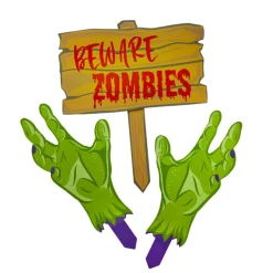 Beware Zombies Skilt