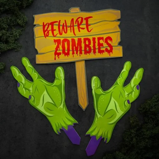 Beware Zombies Skilt