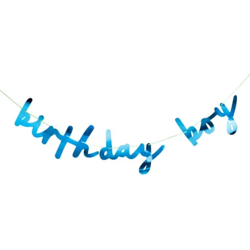 Birthday Boy Girlander Metallisk Blå