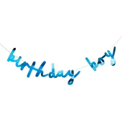 Birthday Boy Girlander Metallisk Blå
