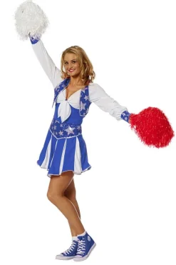 Blå Cheerleader Kostyme