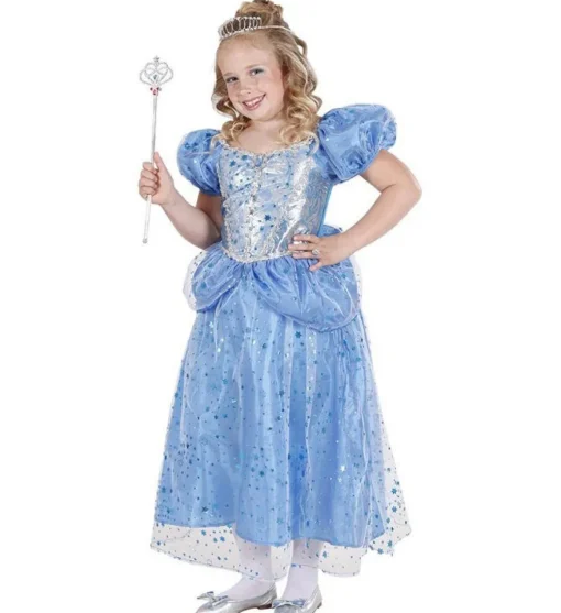 Blå Prinsesse Barnekostyme