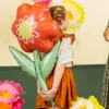 Blomst Folieballong Rød og Grønn