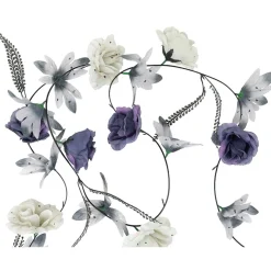 Blomster Girlander Blå og Grå