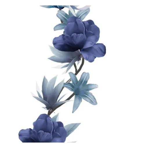 Blomster Girlander Blå og Grå