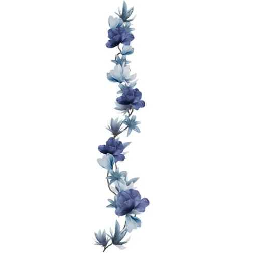 Blomster Girlander Blå og Grå