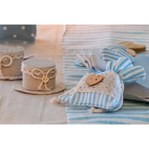 Blonde Babyshower Tøyposer Lyseblå