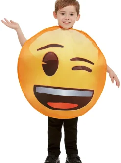 Blunkende Smiley Emoji Barnekostyme