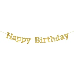Bokstav Girlander Happy Birthday Glossy Matt Gull
