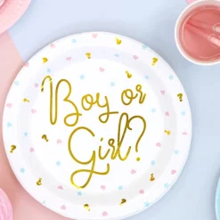 Boy or Girl Papptallerkener