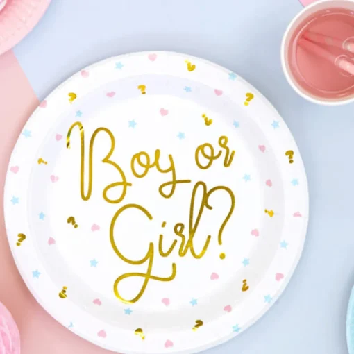 Boy or Girl Papptallerkener