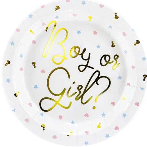Boy or Girl Papptallerkener