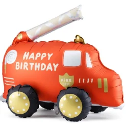 Brannbil Happy Birthday Folieballong