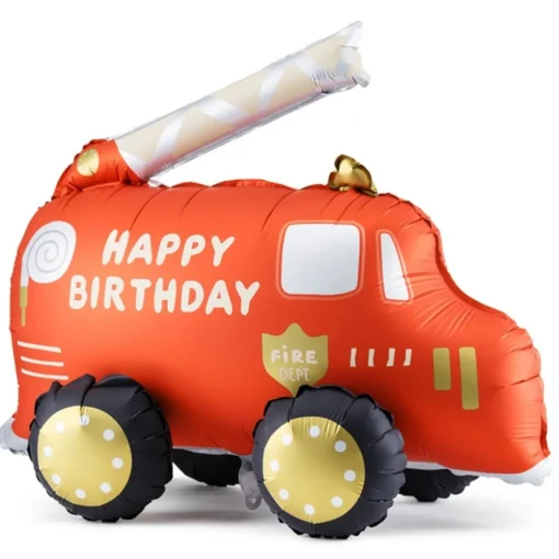 Brannbil Happy Birthday Folieballong