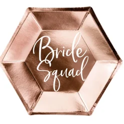 Bride Squad Papptallerkener Gullrosa