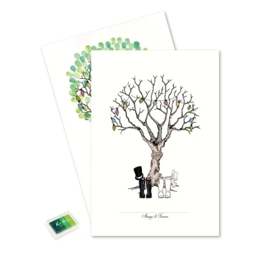 Bryllup Tre Fingeravtrykk Plakat Grønn