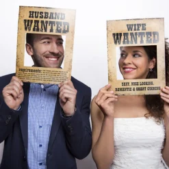 Bryllup Wanted Skilt Husband & Wife