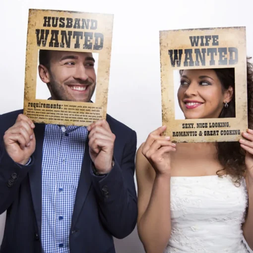 Bryllup Wanted Skilt Husband & Wife