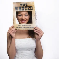 Bryllup Wanted Skilt Husband & Wife