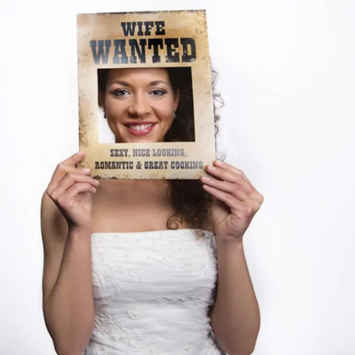 Bryllup Wanted Skilt Husband & Wife