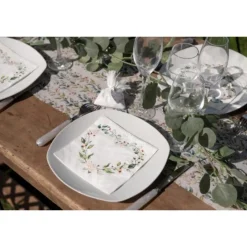 Bryllupsservietter Hjerte Blomster
